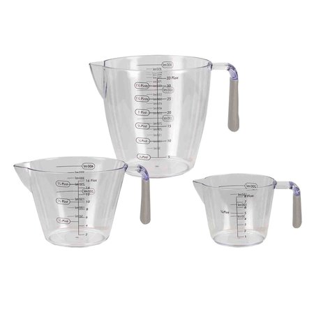 HOME BASICS 3 Piece Measuring Cup with Rubber Grip MC44643